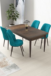 Hanah Home Juego de Comedor de 5 Piezas Barroco y Turquesa
